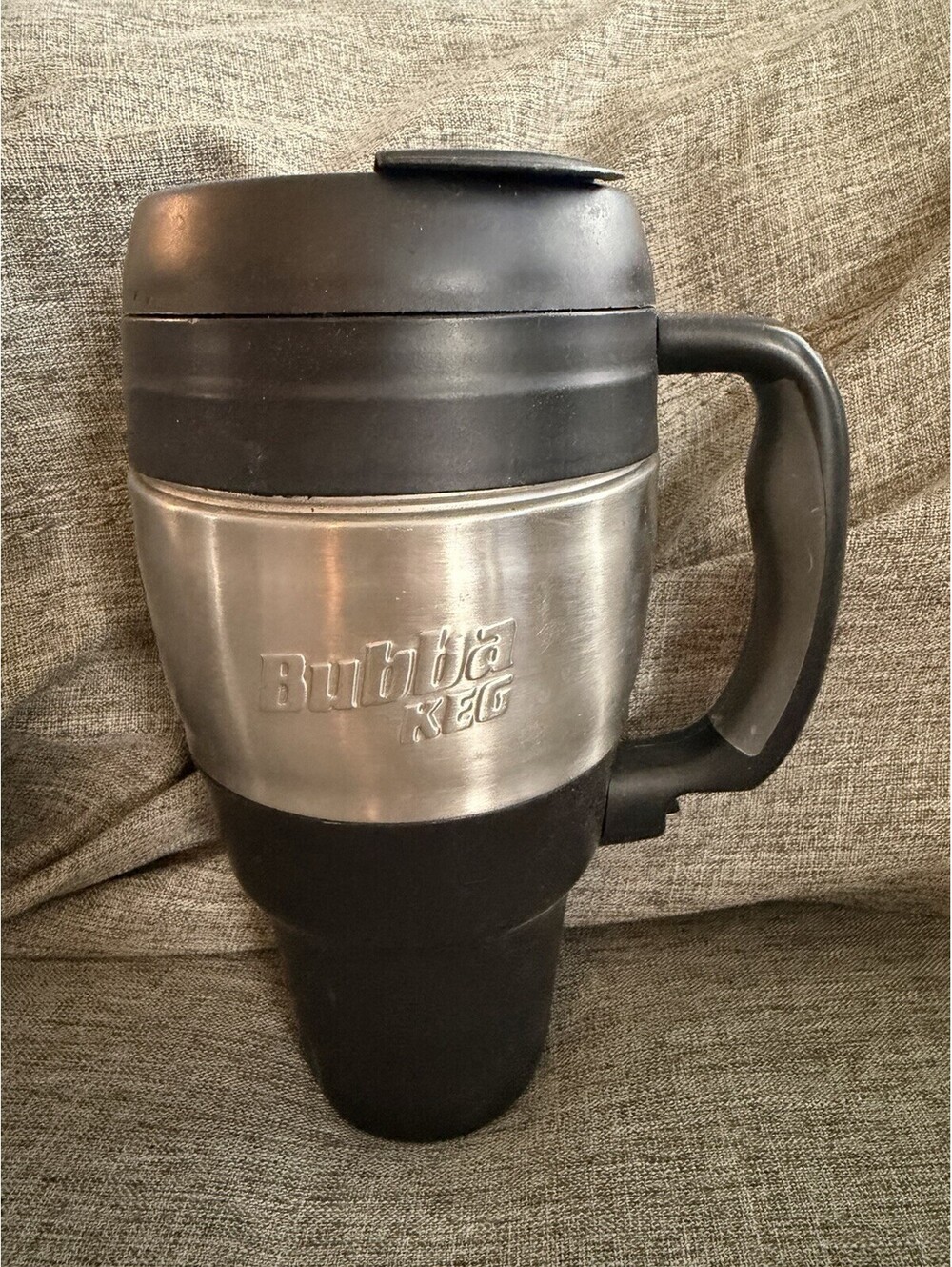 Bubba Keg 34oz Travel Mug Insulated Stainless Steel Black Handle Flip Lid